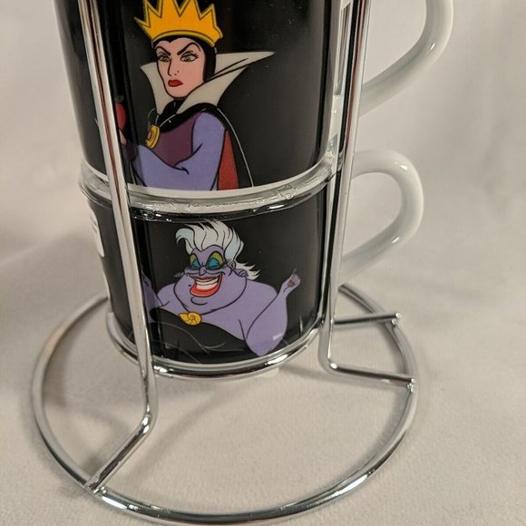 Disney Villains Stackable Coffee Mug Cups Tower Complete Set of 4 NEW Cruella - Picture 14 of 16